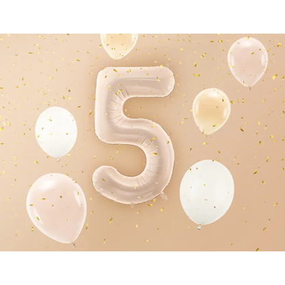 1 Ballon XL - Chiffre 5 - Beige foncé