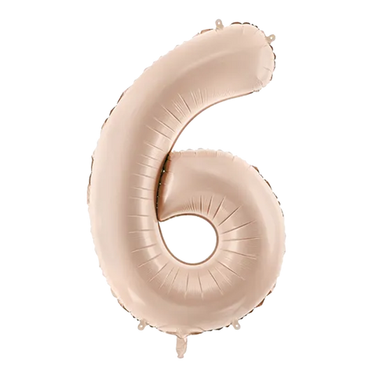 1 Ballon XL - Chiffre 6 - Beige foncé