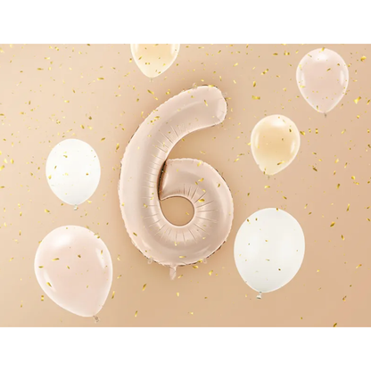 1 Ballon XL - Chiffre 6 - Beige foncé