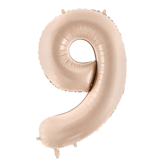 1 Ballon XL - Chiffre 9 - Beige foncé