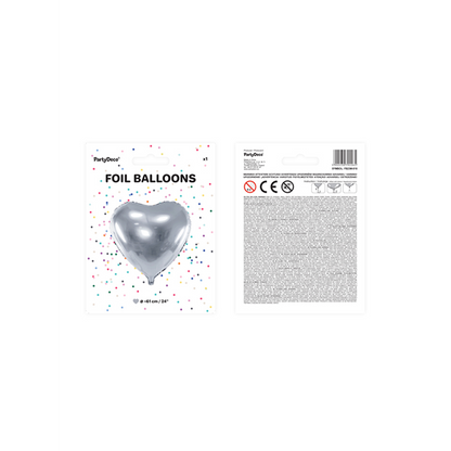 1 ballon XXL - Cœur - Argent