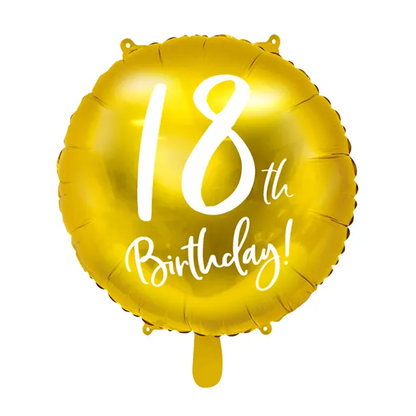 1 ballon - 18ème anniversaire - doré