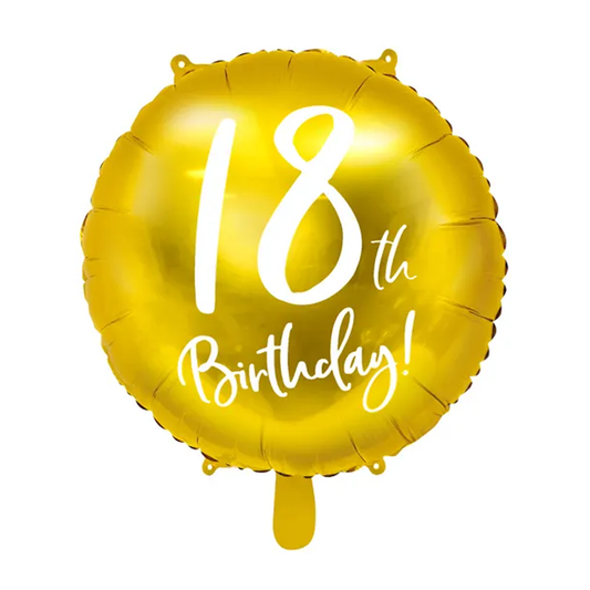 1 ballon - 18ème anniversaire - doré