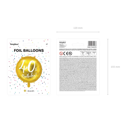1 ballon - 40e verjaardag - goud