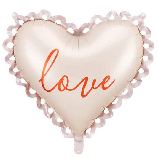 1 Ballon XL - Coeur love avec volant