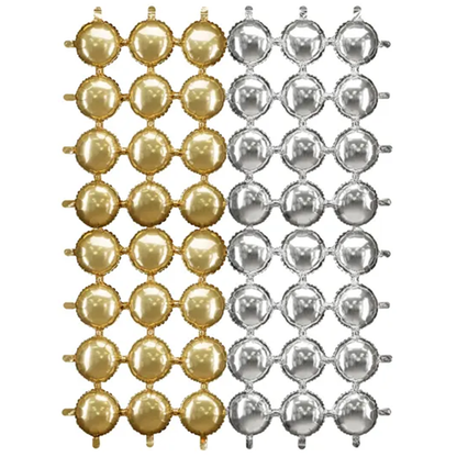 1 Ballon Aluminium Décoration - Or - Argent 78x107cm