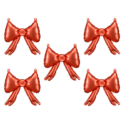 5 ballons en aluminium pour guirlandes en forme de nœud - Rouge