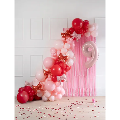 5 ballons en aluminium pour guirlandes en forme de nœud - Rouge