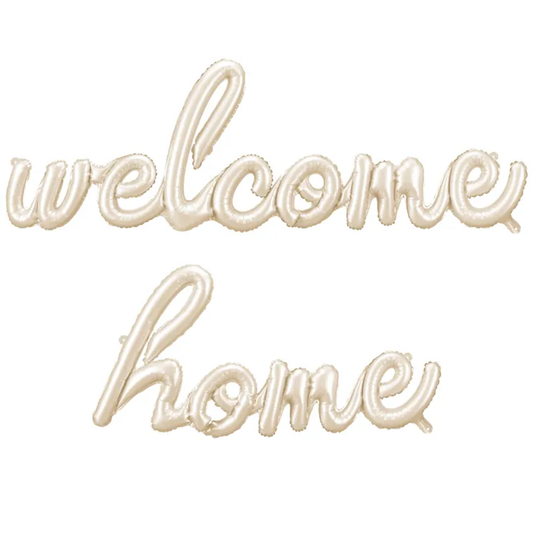 1 Ballon - Schriftzug - Welcome Home - Cappuccino