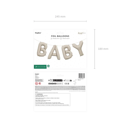 1 Ballon - Tekst - Baby - Beige