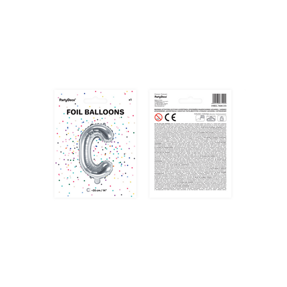 1 Ballon XS - Letter C - Zilver
