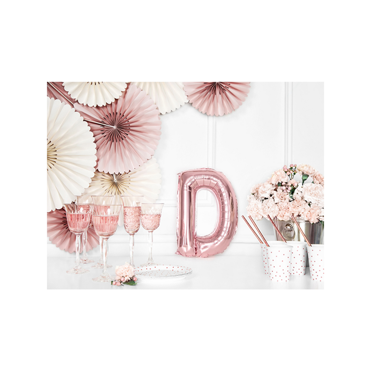 1 ballon XS - Letter D - Rosegoud