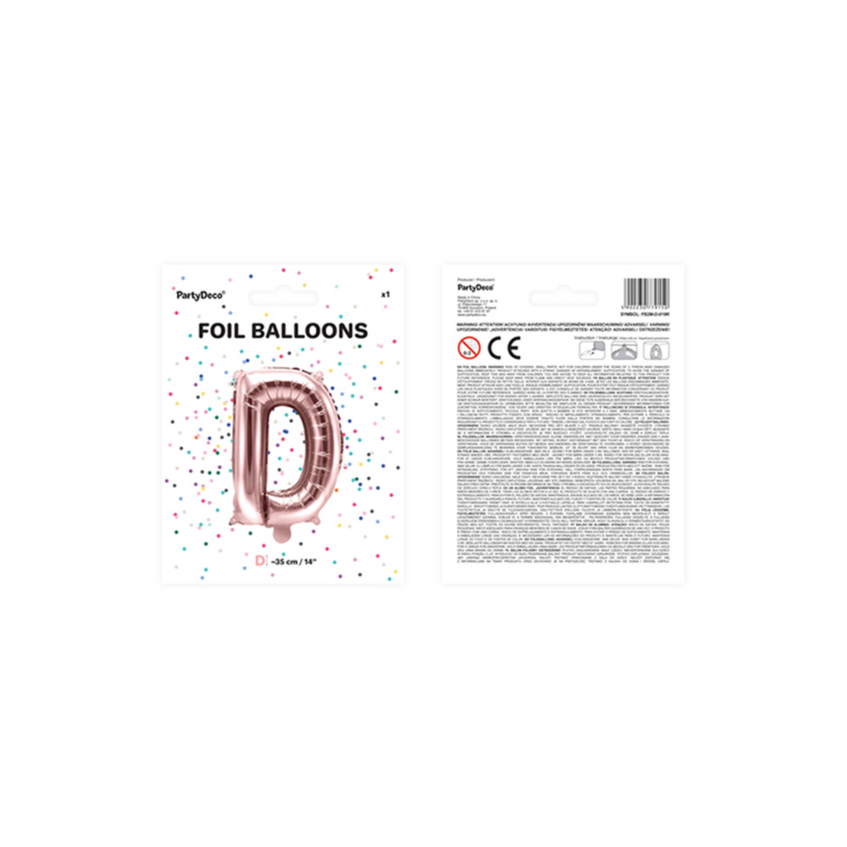 1 ballon XS - Letter D - Rosegoud
