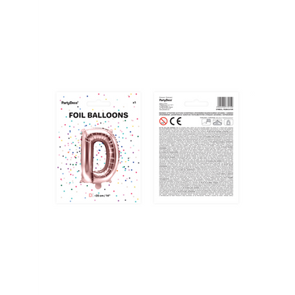 1 ballon XS - Letter D - Rosegoud