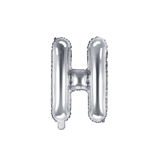 1 Ballon XS - Letter H - Zilver