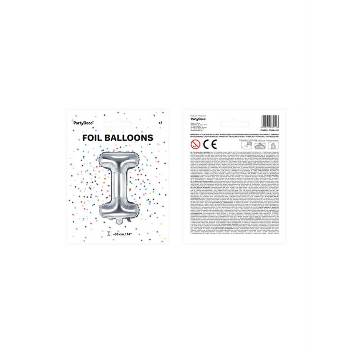 1 ballon XS - Lettre I - Argent