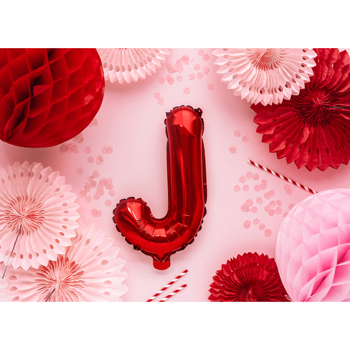 1 Ballon XS - Letter J - Rood