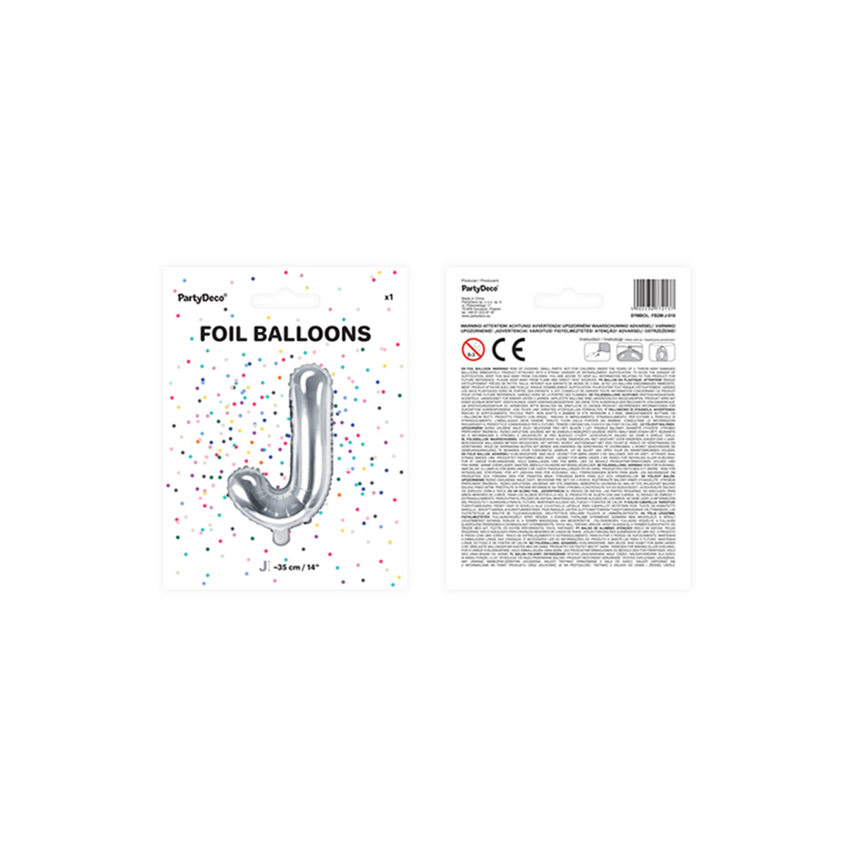1 ballon XS - Lettre J - Argent