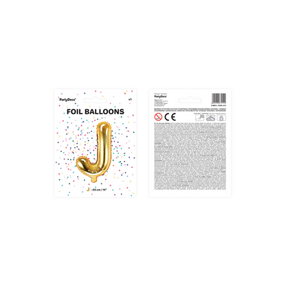 1 Ballon XS - Letter J - Goud