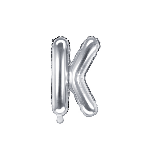 1 Ballon XS - Letter K - Zilver