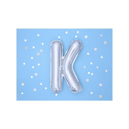 1 Ballon XS - Letter K - Zilver