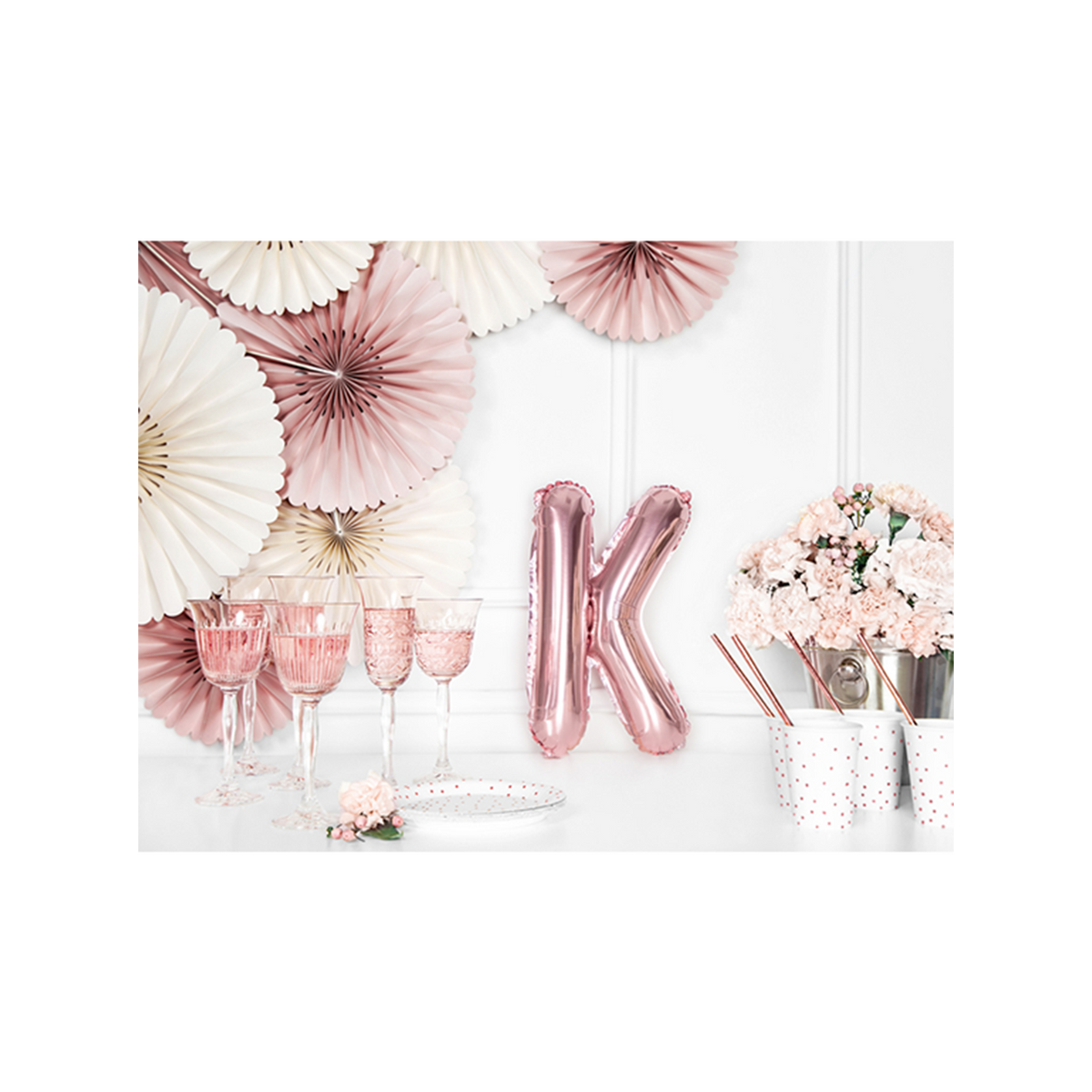 1 Ballon XS - Letter K - Roségoud