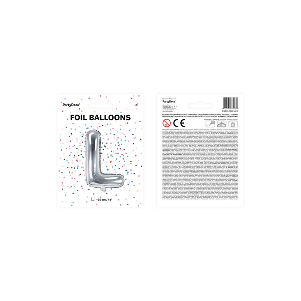 1 ballon de taille XS - lettre L - argent