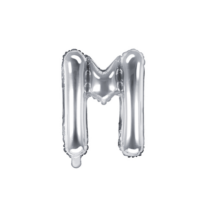 1 Ballon XS - Letter M - Zilver