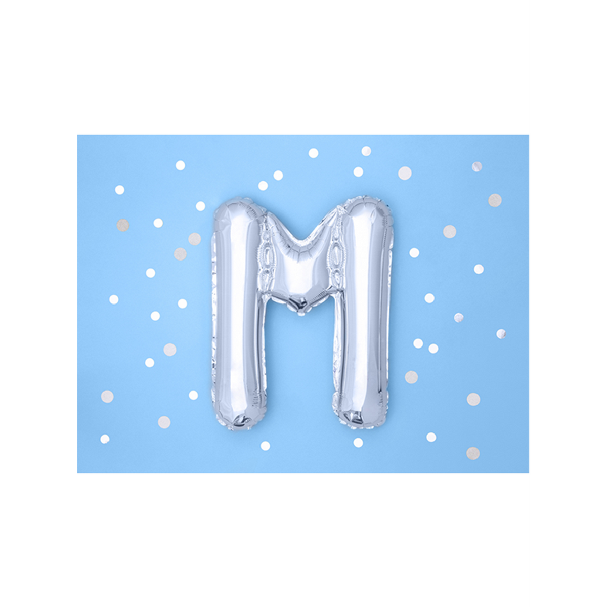1 Ballon XS - Letter M - Zilver