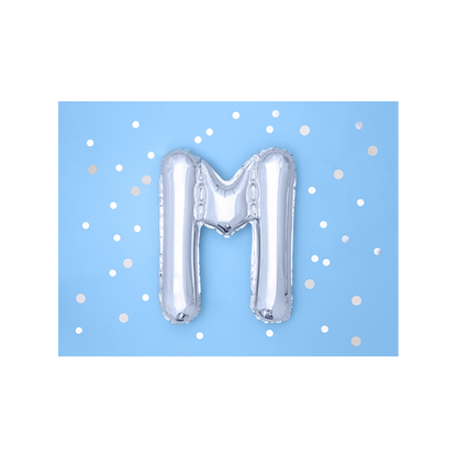 1 Ballon XS - Letter M - Zilver