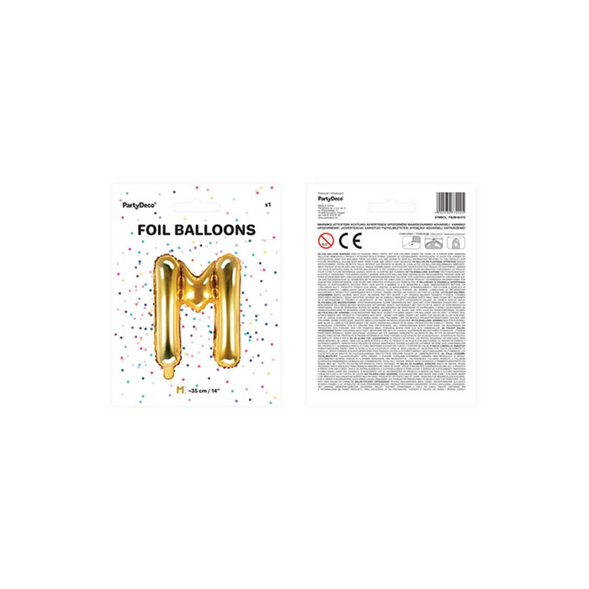 1 Ballon XS - Lettre M - Doré