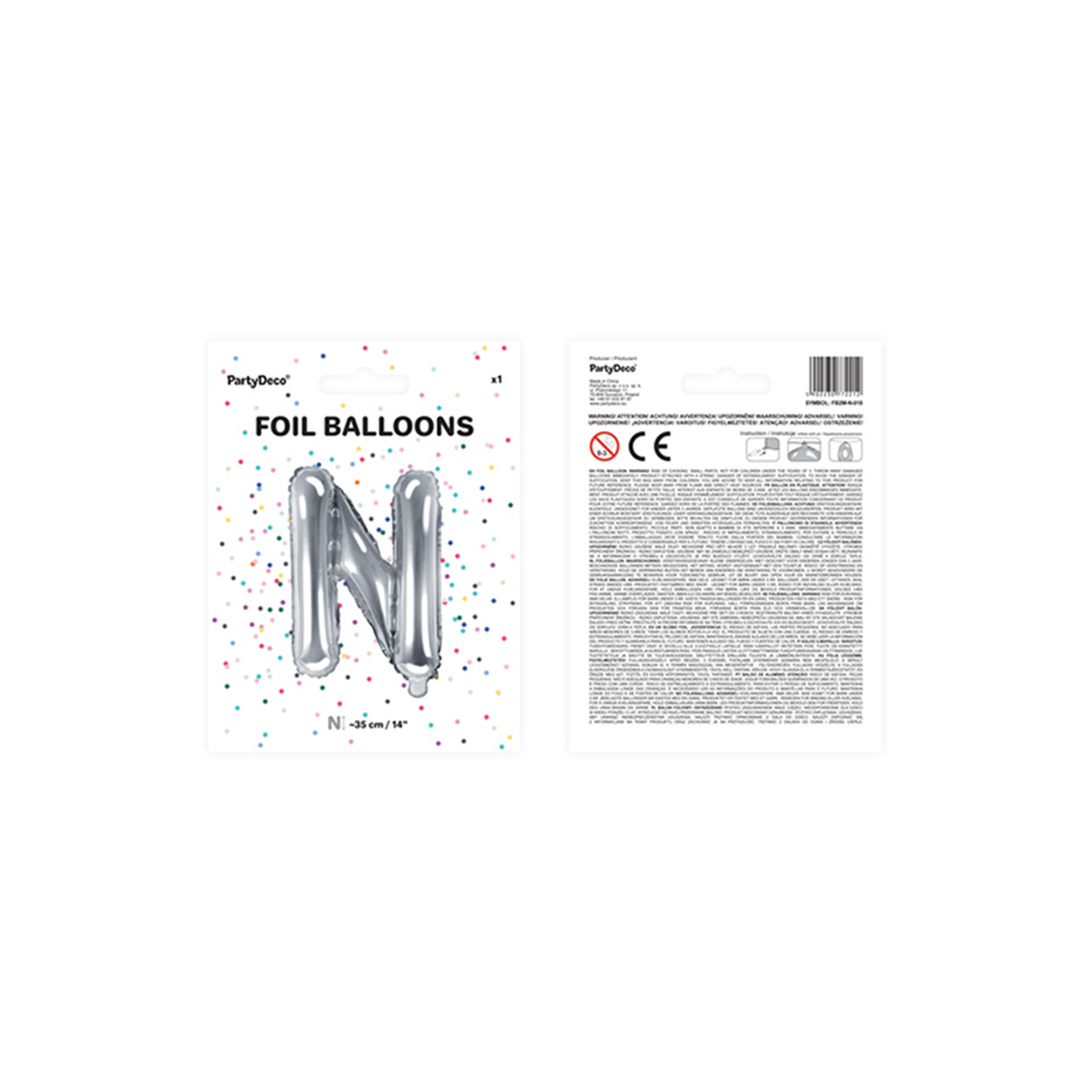 1 ballon XS - Lettre N - Argent