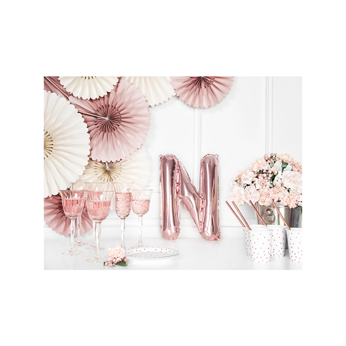 1 Ballon XS - Lettre N - Or Rose