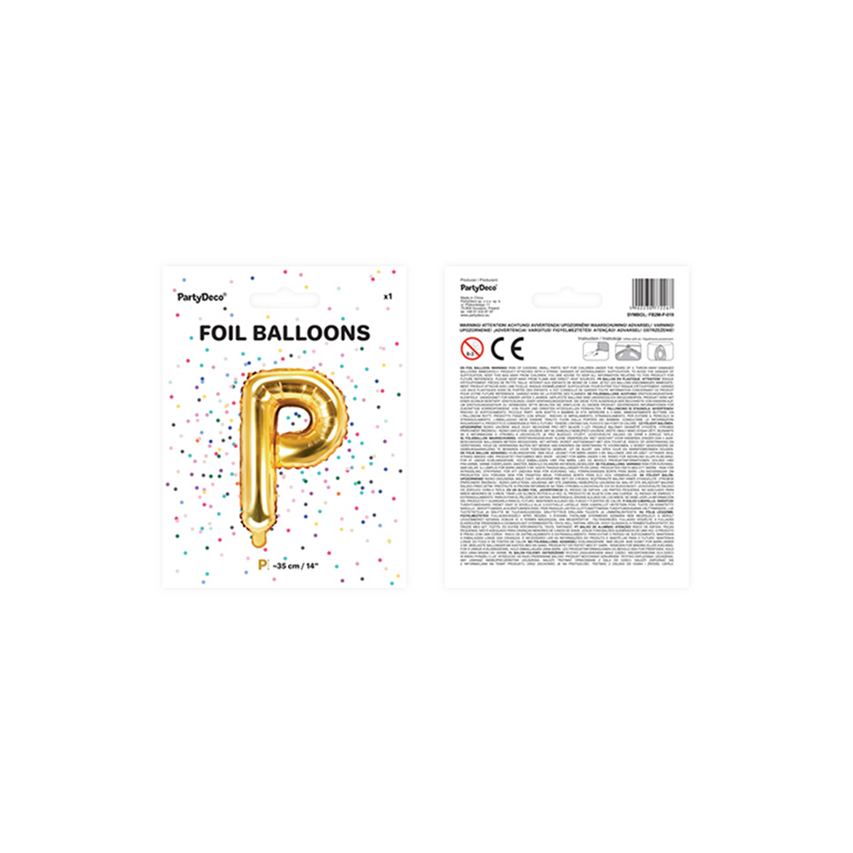 1 ballon XS - letter P - goud