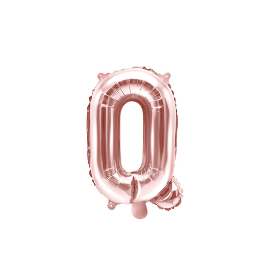 1 ballon XS - lettre Q - or rose