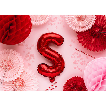 1 ballon XS - letter S - rood
