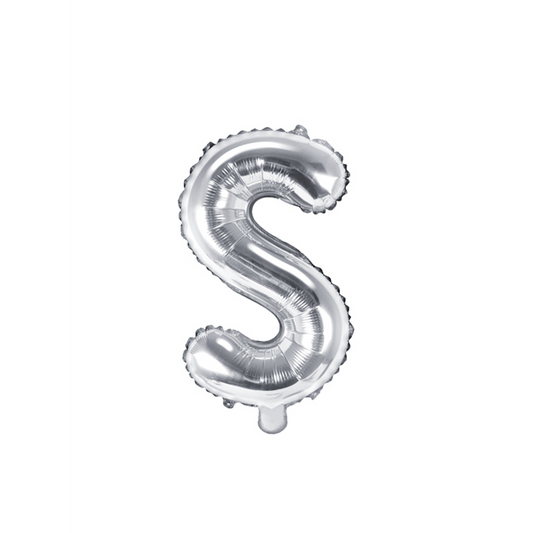 1 ballon XS - letter S - zilver