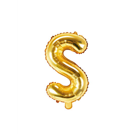 1 Ballon XS - Letter S - Goud