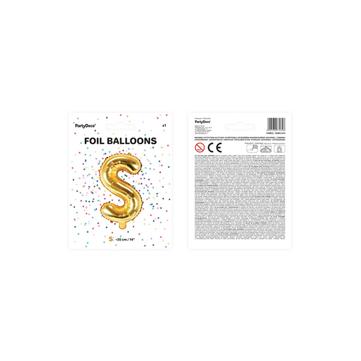 1 ballon XS - Lettre S - Doré