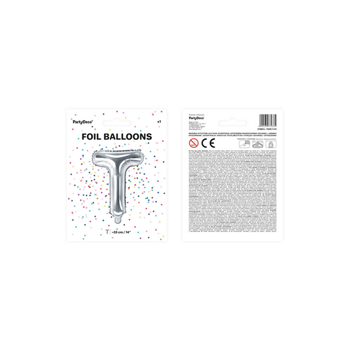 1 ballon XS - Lettre T - Argent