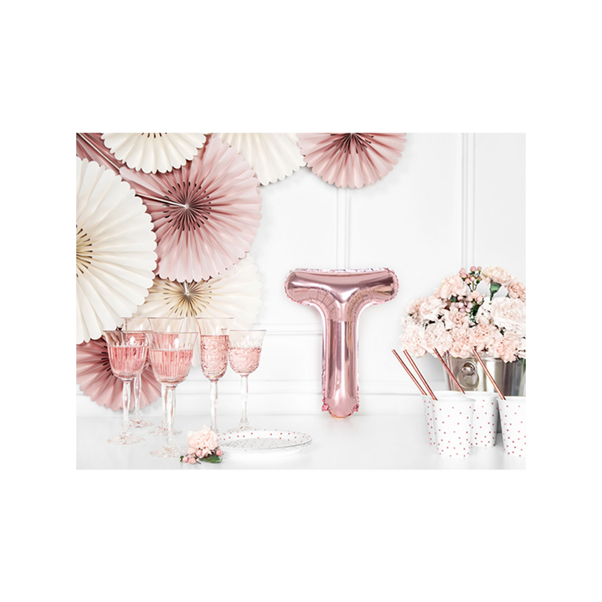 1 ballon XS - Lettre T - Or rose