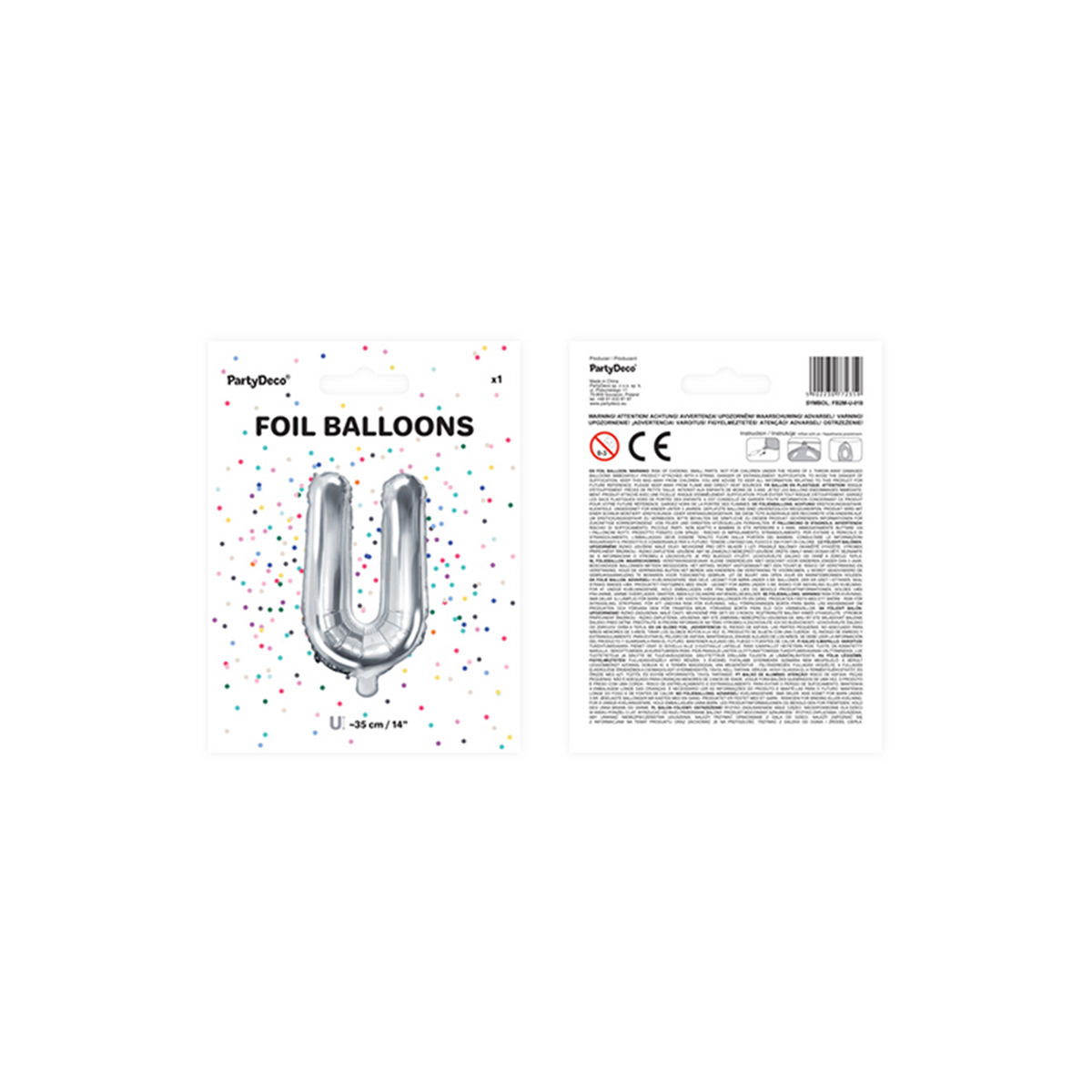 1 ballon XS - Lettre U - Argenté