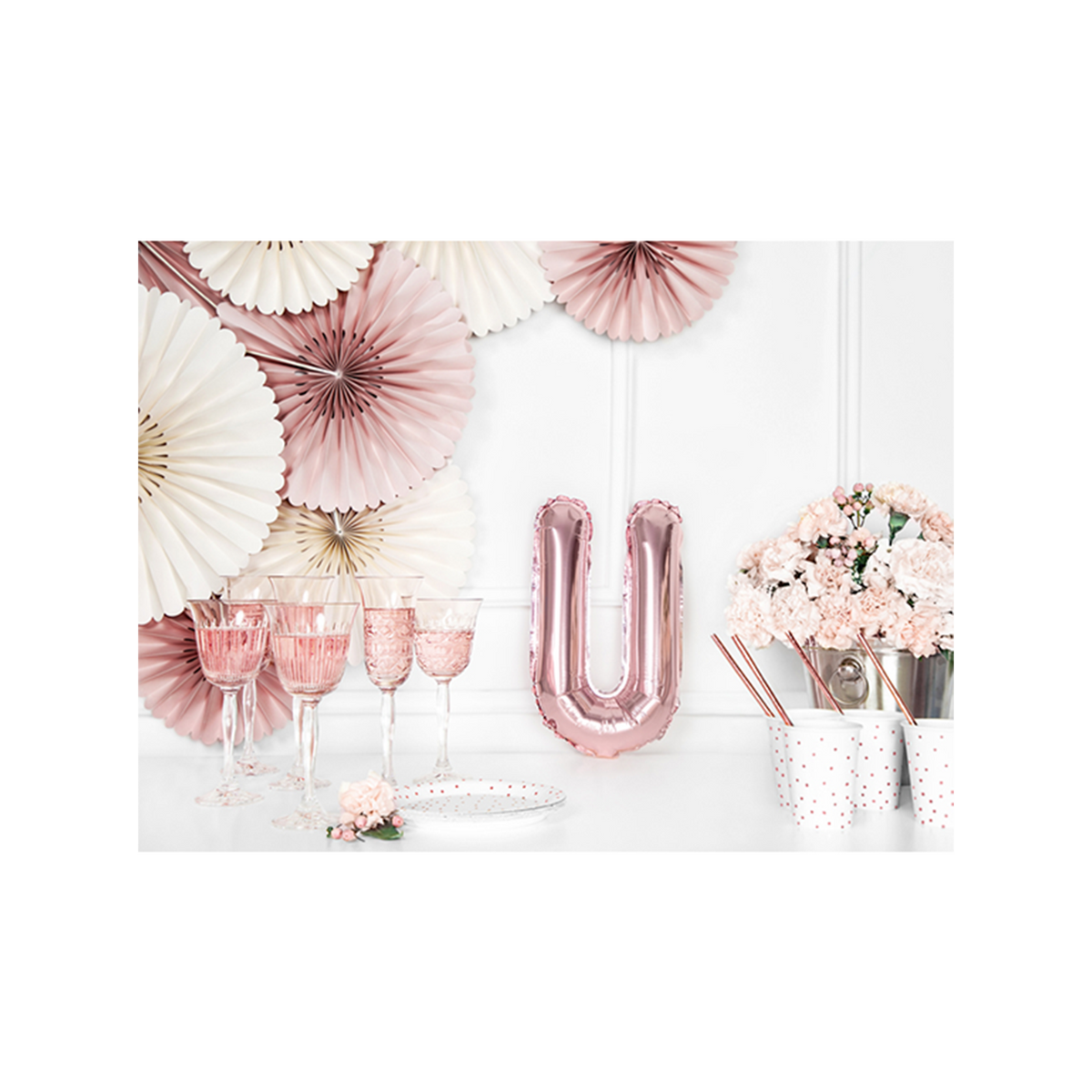 1 ballon XS - Lettre U - Or rose