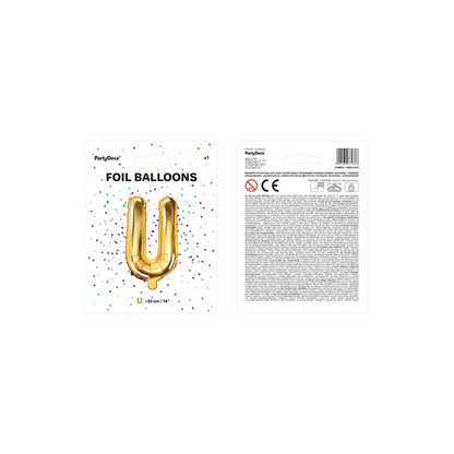 1 Ballon XS - Letter U - Goud