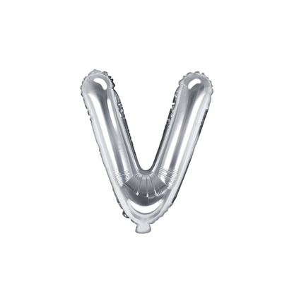 1 Ballon XS - Letter V - Zilver