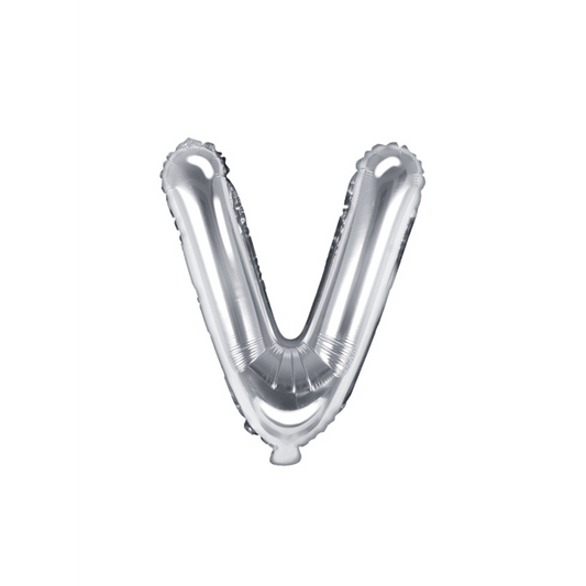 1 Ballon XS - Letter V - Zilver