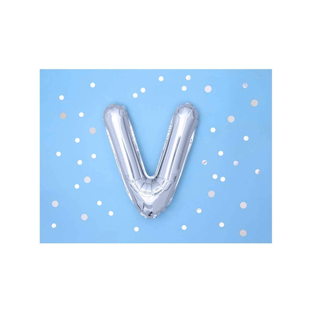 1 Ballon XS - Letter V - Zilver