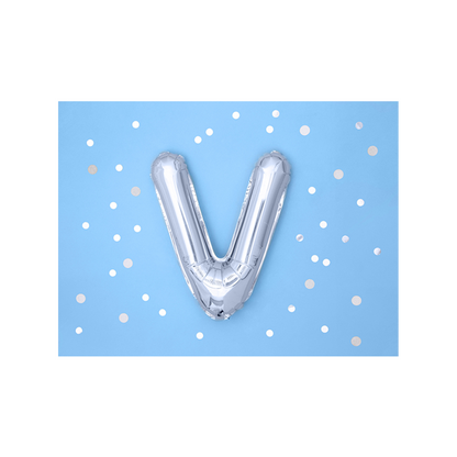 1 Ballon XS - Letter V - Zilver