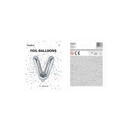 1 Ballon XS - Letter V - Zilver