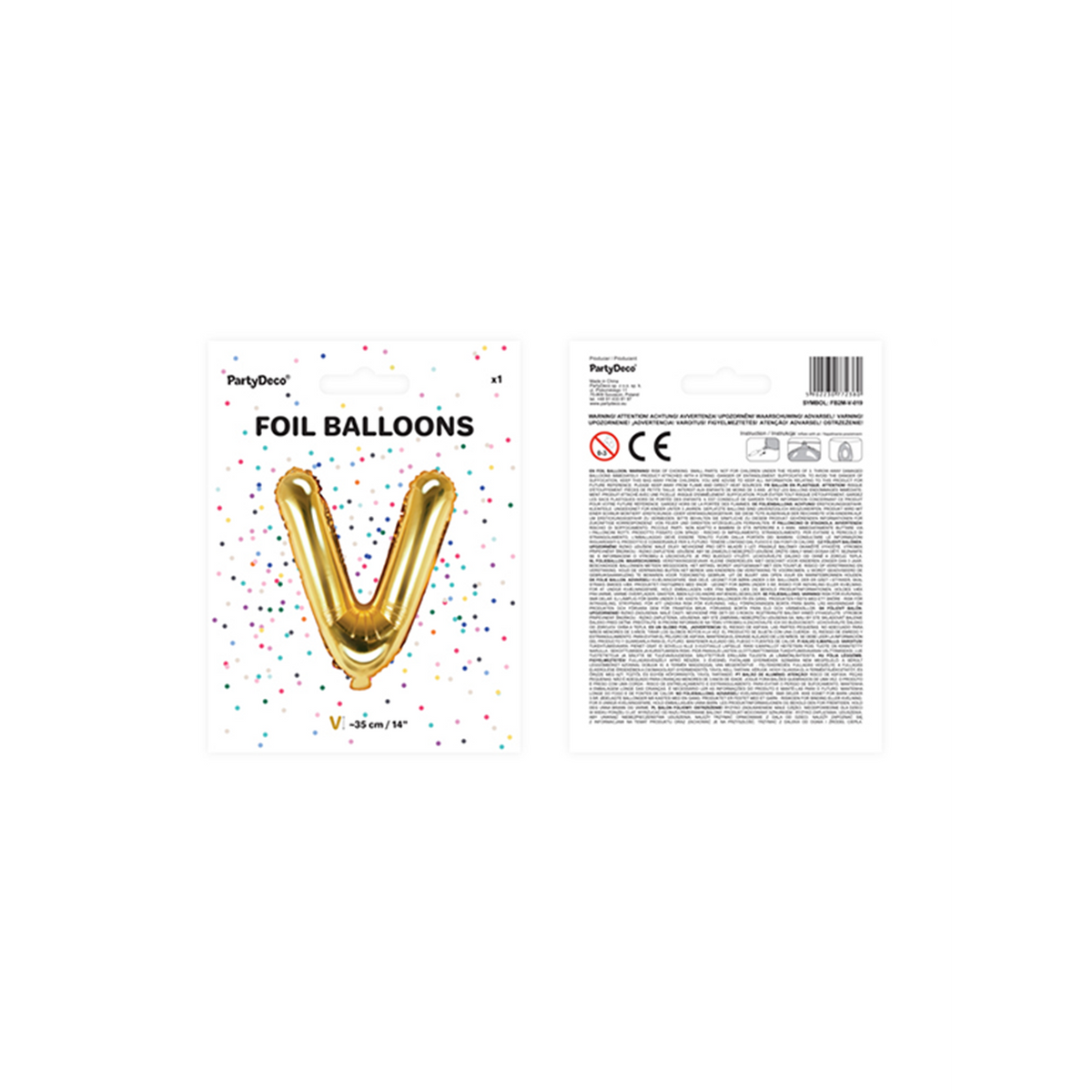 1 Ballon XS - Lettre V - Or